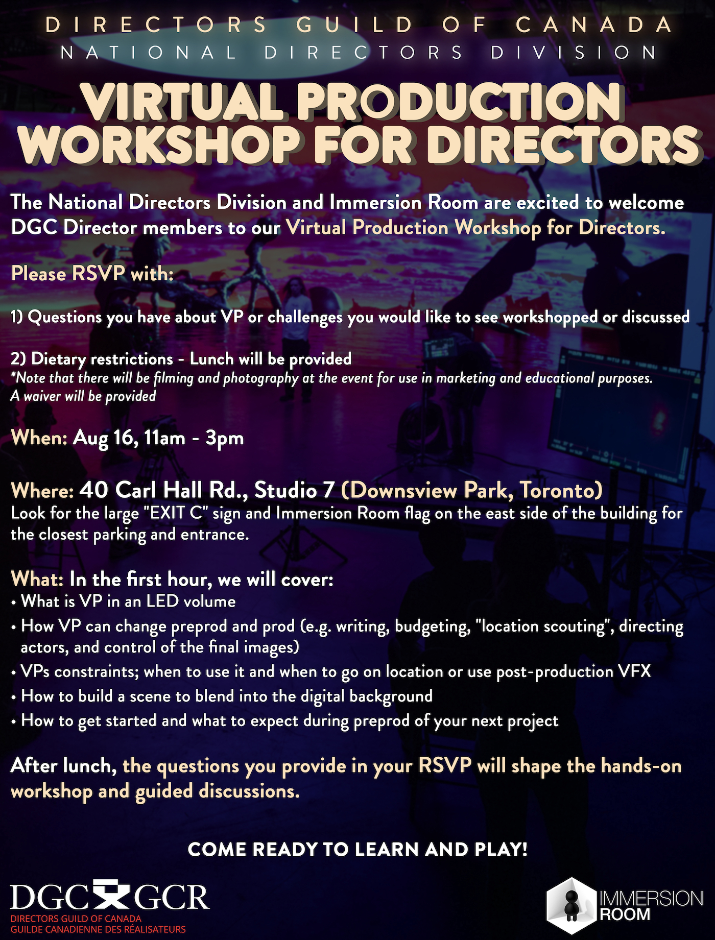 Virtual Production Workshop for Directors at Immersion Room